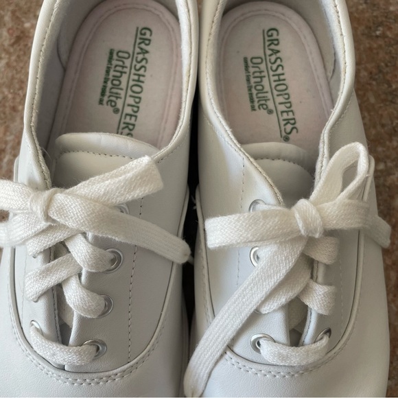 Grasshoppers Ortholite White Tennis Shoes Lace Up Size 7.5 Wide - Picture 3 of 11